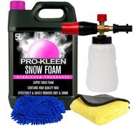 ProKleen Snow Foam Bubblegum 5L Karcher Compatible Lance Microfibre Cloth Mitt in White ProKleen White