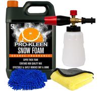 ProKleen Snow Foam Orange 1 x 5L Karcher Compatible Lance Microfibre Cloth Mitt in White ProKleen White