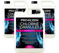 ProKleen Stabilised Chlorine Granules for Hot Tubs, Spas & Pools 3 x 5KG in Clear ProKleen Clear