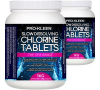 ProKleen Stabilised Slow Dissolving Chlorine 20g Tablets 2 x 1KG in Clear ProKleen Clear