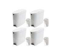 ProKleen White Pedal Operated Toilet Sanitary Bin 4 x 20L Capacity & 200 Liners ProKleen White