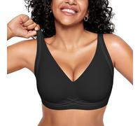 ProKloud Non Wired Bras for Women Seamless Push Up Bra Comfort Wireless Support Deep V Sleep Bralettes Soft T Shirt Ladies Bras Black