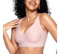 ProKloud Non Wired Bras for Women Seamless Push Up Bra Comfort Wireless Support Deep V Sleep Bralettes Soft T Shirt Ladies Bras Pink