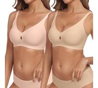 ProKloud Seamless Non Wired Bras for Women Comfort Push Up V Neck Soft Support T Shirt Bra Regular and Plus Size Everyday Bralette