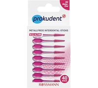 prokudent Interdental sticks, pink (diameter 2.1-4.7 mm), 40 sticks - with travel case