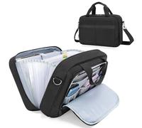 Prokva Accordion File Organizer with Lockable Zipper, Expanding File Folder Document Bag for A4 / Letter Size Files, Black (Empty Bag, Patent Design)