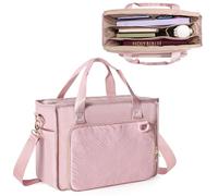 Prokva Bible Cover Bag with 2 Side Pockets, Large Bible Carrying Tote for Women, Church Bag Bible Purse for Bible Studying Christian, Pink