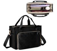 Prokva Bible Cover Bag with 2 Side Pockets, Large Carrying Tote for Bible, Womens Church Bag with Shoulder Strap for Studying Christian, Black