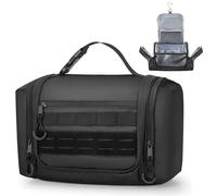 Prokva Hanging Toiletry Bag for Men, Tactical Dopp Kit Toiletry Travel Bag, Large Hygiene Organizer Shower Bag for Camping Outdoor, Black