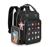 Prokva Ita Backpack Pin Display Bag with Inserts for Pins, Cute Ita Bag for Anime Cosplay and Concert, Black (Patent Design)