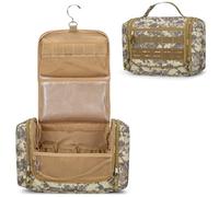 Prokva Mens Travel Toiletry Bag Tactical Hanging Dopp Kit, Camouflage Brown
