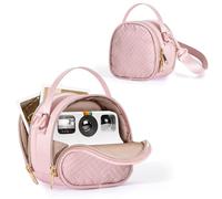 Prokva Mini Camera Bag Compatible with Polaroid Go Generation 2 Instant Camera, Small Sling Bag with Pockets and Shoulder Strap, Pink