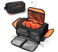 Prokva Tactical Toiletry Bag for Men, Hanging Hygiene Bag, Travel Dopp Kit Organizer for Shaving, Shower Essentials and Toiletries, Black (Empty)