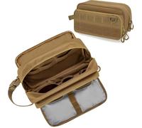 Prokva Tactical Toiletry Bag for Men, Shaving Travel Bag for Toiletries, Khaki (Empty Bag, Patent Design)