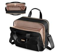 Prokva Teacher Bag with Accordion File Organizer, Laptop Briefcase for Women, Ideal for Teacher, Tutor, Nurse, Business Lady and Processionals, Black