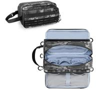 Prokva Toiletry Travel Bag for Men Tactical Hygiene Bag, Shaving Kit Toiletries Organizer Bag Dopp Kit with Large Capacity, Black Digital (Empty Bag Only)