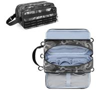 Prokva Toiletry Travel Bag for Men Tactical Hygiene Bag, Shaving Kit Toiletries Organizer Bag Dopp Kit with Large Capacity, Black Camouflage (Empty Bag Only)