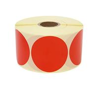 Prolac Marking Dots - Pack of 1000 Colourful Adhesive Dots on Roll, 50 x 50 mm, Red, Glue Dots, Self-Adhesive, Round Stickers, Perfect for Office Labeling, Round Stickers