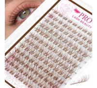PROLASHBEAUTY Cluster Lashes Brown Cluster Eyelash Extensions Natural Eyelash Clusters Wispy Lash Clusters Dark Brown Individual Lash for Parties Easy to Apply(Venus,8-16mix)