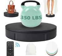 Prolee 360 Degree Rotating Turntable for Photography 11.8inch /280LB Capacity, Automatic Remote Control Display Platform with 5 Colour Surface Covers and Carry Bag