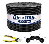PROLEE 8 Inch X 100FT Solar Panel Bird/Critter Guard Anti-Rust with 100 Fastener Clips Rooftop Solar Panel Bird Wire Screen, Removable Without Damage