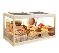 Prolee Hamster Cage with Openable Mesh Top,Solid Built Hamster Enclosure with Lock Design for Gerbil Cage,Hamster Habitat Chewproof with Transparent Sides(24"x16"x16")