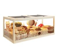 Prolee Hamster Habitat Chewproof,Wooden Hamster Cage with Openable Mesh Top,Gerbil Cage with Lock Design for Hamster House(32" x16x16) (48" L x20 W x20 H)