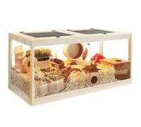 Prolee Hamster Habitat Chewproof,Wooden Hamster Cage with Openable Mesh Top,Gerbil Cage with Lock Design for Hamster House(32" x16x16) (32" L x16 W x16 H)