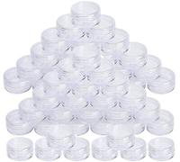 ProLeo Cosmetic Tins Pack of 100 Travel Sample Containers 5 g Nail Art Jars with Screw Cap for Cosmetics, Lip Balm, Cream Ointments Powder, Jewellery (White)