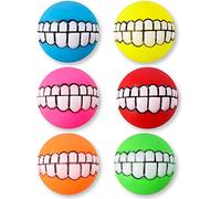 ProLeo Dog Teeth Ball Toy, 6 Pack, Vinyl, Squeaky, Chew Toy for Small & Medium Breeds, Fun Puppy Plaything