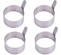 ProLeo Set of 4 stainless steel egg rings, 9 cm, fried egg shapes, stainless steel, non-stick pancake mould.