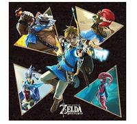 Prolific Art Galleries The Legend of Zelda Canvas Print Poster Wall Art Decor (6x6 inch) - Link with The Four Champions of Hyrule - Daruk,Mipha,Revali and Urbosa