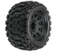 PROLINE 1/8 Badlands MX38 F/R 3.8in MT Tires Mounted 17mm Blk Raid (2