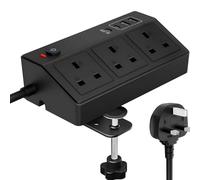 Proline DESK POWER POD 3 x 13A + 2 USB-A & 2 X USB-C (20W) - BLACK