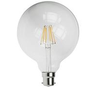 Prolite LED Filament 125mm Globe Clear 2200K B22d 6W 240V Dimmable