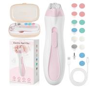 Prolixity Baby Nail File Electric - Rechargeable Baby Nail Clippers, 15 in 1 Gentle Baby Nail Trimmer Electric with Light and 15 Grinding Pads, Baby Nail Care Set for Infant Toddler, Pink