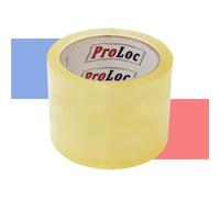 ProLoc Extra Wide Packaging Tape (72mm x 66m) - Pick Colour & Qty - 3 inch Wide Ultra Strong Packing Tape with Sticky & Secure Seal for Packing Large & Heavy Boxes and Moving House (Clear, 1 Roll)