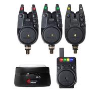 Prologic C-Series Pro Alarm Set 3+1+1 Red Green Yellow - Bite Alarm Set, Bite Alarm for Carp Fishing, Carp Accessories