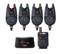 Prologic C-Series PRO Bite Alarm Set 4+1+1 R+G+Y+B A0752 LED Wireless Receiver