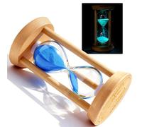 PROLOSO 10 Min Wooden Sand Timers 10 Minutes Glow in The Dark Hourglass Large Bamboo Sand Clock Sandglass for Yoga Reading Home Office Decor