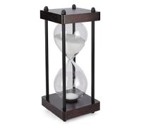 PROLOSO Large Vintage Wooden Sandglass Timer 15 Minutes Big Antique Hourglass for Home Office Desk Retro Sand Watch Clock Decorations