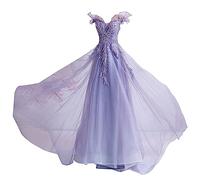 Prom Bridesmaid Cocktail Party Maxi Dress Purple Off-shoulder Summer V Neck Wedding Guest Dresses Evening Gown Dress