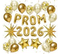 Prom Decorations 2026 Gold Balloons, Prom Balloons Party Supplies for Graduation Grad Party School Dance Decorations
