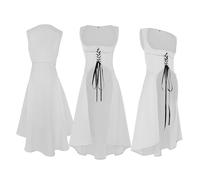 Prom Dresses Medieval Cosplay Costume Elegant Court Gown For Historical Performance Halloween Party Dress Ladies Summer Dresses For Women Formal Women (White, M)