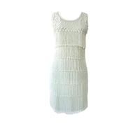 Prom Girls Tassel Skirt Fancy Dress Outfit Latin Ballroom Salsa Samba Dance Size wear (UK Women 4/6/8/10) (White, Small)