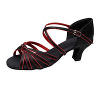 Prom Latin Ballroom Shoes Dance Women's Shoe Dance Women's High Heels Split Sole Shoes Red