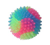 Prom-note Dog LED Spike Ball, Light Up Dog Balls Flashing Elastic Ball Glow In The Dark Rubber Flashing Balls Interactive Pet Toys Teeth Cleaning Glittery Toys For Puppy, Cats, Dogs