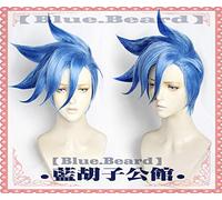 Promare Burning Rescue Galo Thymos Cosplay Wig Short Straight Blue Heat Resistant Synthetic Hair Anime Wigs+Wig Cap