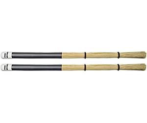 ProMark Broomsticks - Hybrid of Drum Brushes and ProMark Rods - Adjustable O-rings for Control of Bristle Spread - Handmade from Real Broomcorn - Medium - 1 Pair