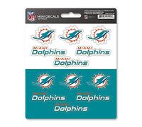ProMark NFL Miami Dolphins DecalDecal Set Mini 12 Pack, Team Colors, One Size